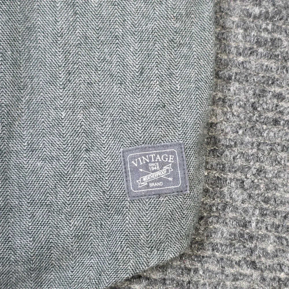 Original Weatherproof Vintage Button Down Shirt Men's Size‎ M Grey Herringbone